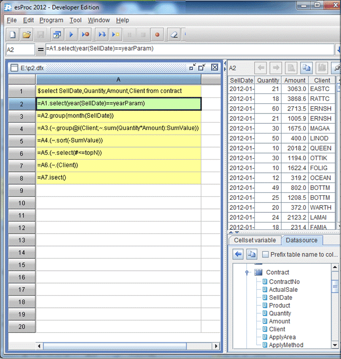 esProc database development-3